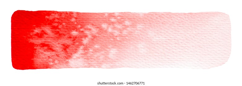 Vector red paint texture isolated on white - watercolor horizontal banner for Your design