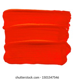 Vector red paint texture isolated on white - gouache banner for Your design