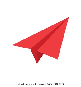 Vector Red Paper Airplane Icon