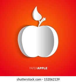 Vector red paper apple card design