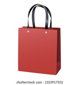 Vector Red Paper Bag isolated on white background