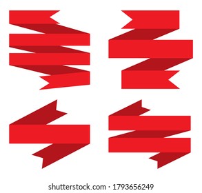 Pancartas de papel rojo vectorial.