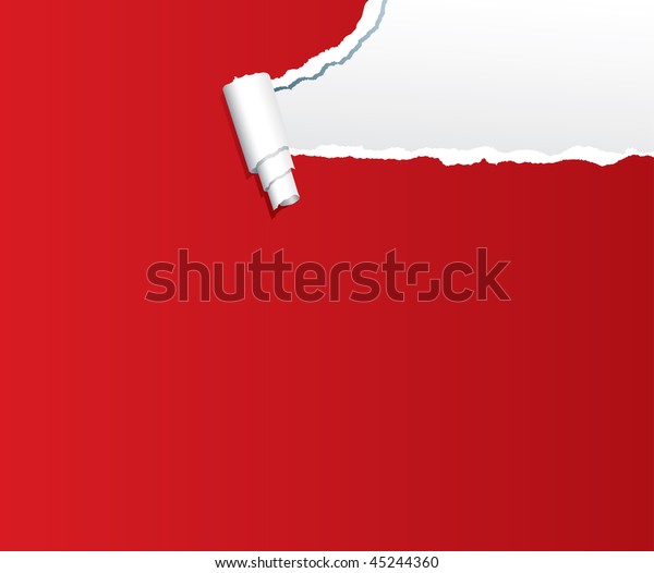 vector red paper with ripped\
corner