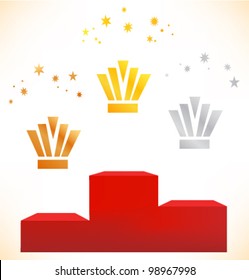 Vector red pedestal