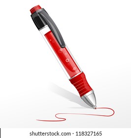 Vector red pen