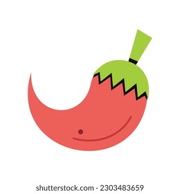 vector red pepper cartoon illustration isolated sticker