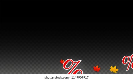 Vector Red Percentage Sign Confetti on Transparent. Percent Sale Background. Business, Economics, Finance Print. Discount Illustration. Promotion Poster. Black Friday Banner. Special offer Template.