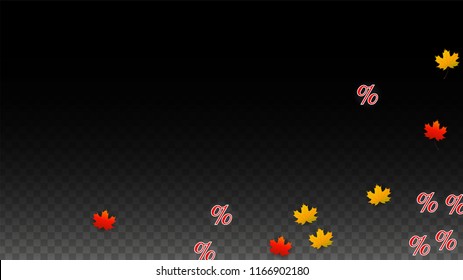 Vector Red Percentage Sign Confetti on Transparent. Percent Sale Background. Business, Economics, Finance Print. Discount Illustration. Promotion Poster. Black Friday Banner. Special offer Template.
