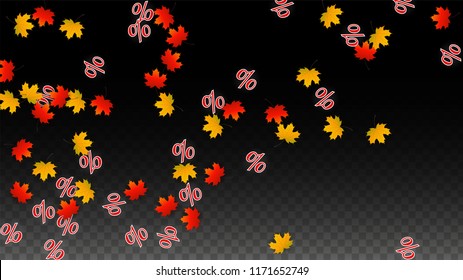 Vector Red Percentage Sign Confetti on Transparent. Percent Sale Background. Business, Economics, Finance Print. Discount Illustration. Promotion Poster. Black Friday Banner. Special offer Template.