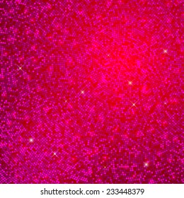 Vector red pink glittering background mosaic