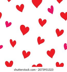 Vector Red and pink hearts. Novelty pattern Great for valentine's day celebration. Good to use on fabric, textiles, wallpaper, promotion banner, wrapping paper, product packaging and other surfaces.