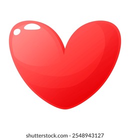 Vector red, pink icon of heart, love, romance on white background. Valentine in the form of heart, feeling of love, approval. Design element for love concept, for decoration of Valentines day, wedding