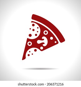 Vector red pizza icon. Eps10