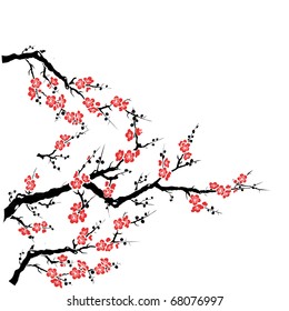 Vector Red Plum Tree Stock Vector (Royalty Free) 68076997 | Shutterstock