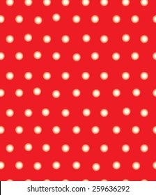 Vector red polka dots seamless pattern, blurred, soft effect.