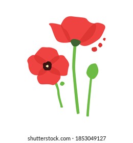amapola roja vectorial con puntos