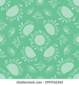 Vector red poppy and purple cornflower floral seamless pattern design with green leaf background. Designed by Daania at deeyana83*yahoo.com.