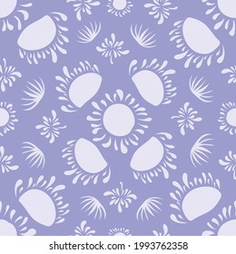 Vector red poppy and purple cornflower floral seamless pattern design with green leaf background. Designed by Daania at deeyana83*yahoo.com.