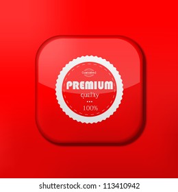 Vector red premium quality icon. Eps10. Easy to edit