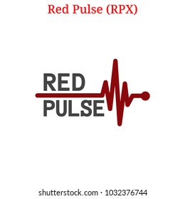 Vector Red Pulse (RPX) digital cryptocurrency logo. Red Pulse (RPX) icon. Vector illustration isolated on white background.