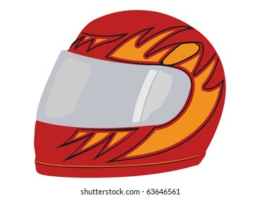 Vector a red racing helmet