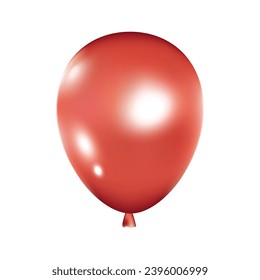 Vektorroter realistischer Ballon auf weißer Vektorgrafik.