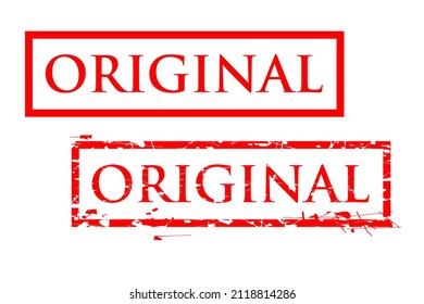 Vector Red Rectangle Rubber Stamp Effect, Original
