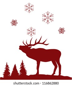 vector red reindeer