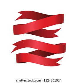Vector red ribbon. Ribbon banner illustration