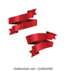 Vector red ribbon. Ribbon banner illustration