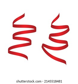 Vector red ribbon. Ribbon banner illustration design