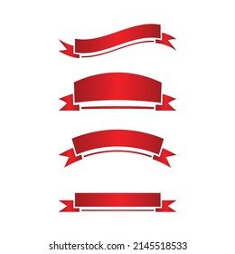 Vector red ribbon. Ribbon banner illustration design