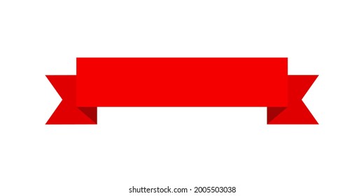 Vektorrotes Bandbanner-Set. Flaches rotes Band für Rabattmarken im Produktverkauf.