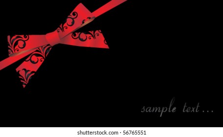 Vector red ribbon and bow