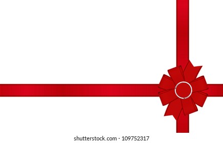 Vector red ribbon and bow knot decoration