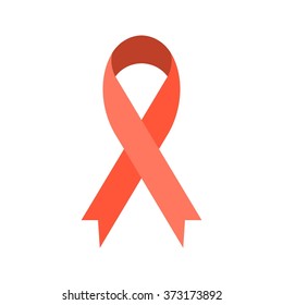 Vector red ribbon, flat design