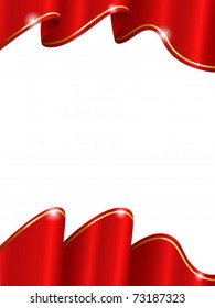 Vector of red ribbon frame