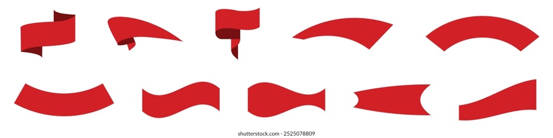 Vektor Red Ribbon Icon Set - Dekorative und Awareness Symbole