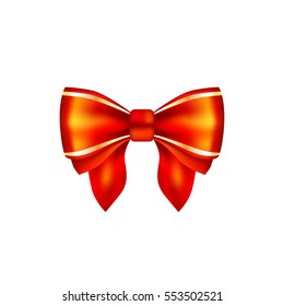 Vector red ribbon isolated on white background.