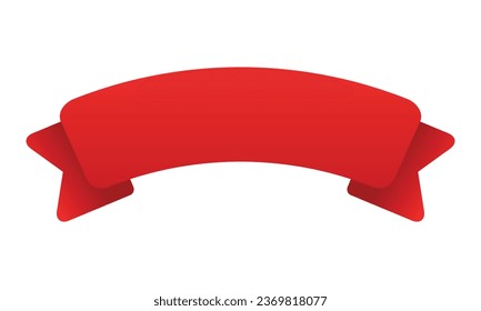 Vector red ribbon on white background..