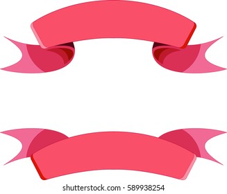 vector red ribbon on white background