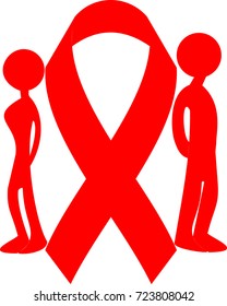 Vector red ribbon for world aids day