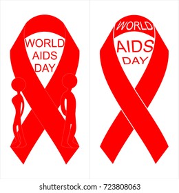 Vector red ribbon for world aids day