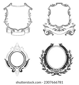 vector red ribbons collection set