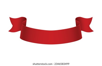 Vector red ribbons isolated on white background