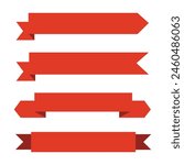 Vector red ribbons. Ribbon banner promotion vector illustration.