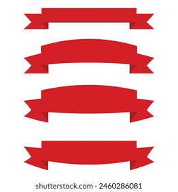 Vector red ribbons. Ribbon banner promotion vector illustration.