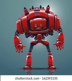 Vector red robot