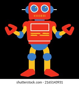 vector a red robot with black bacgkround