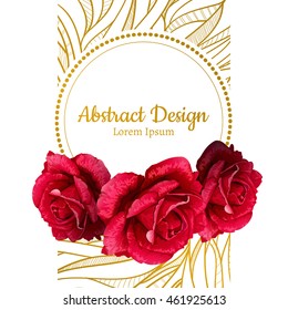 vector red rose illustration. invitation card.